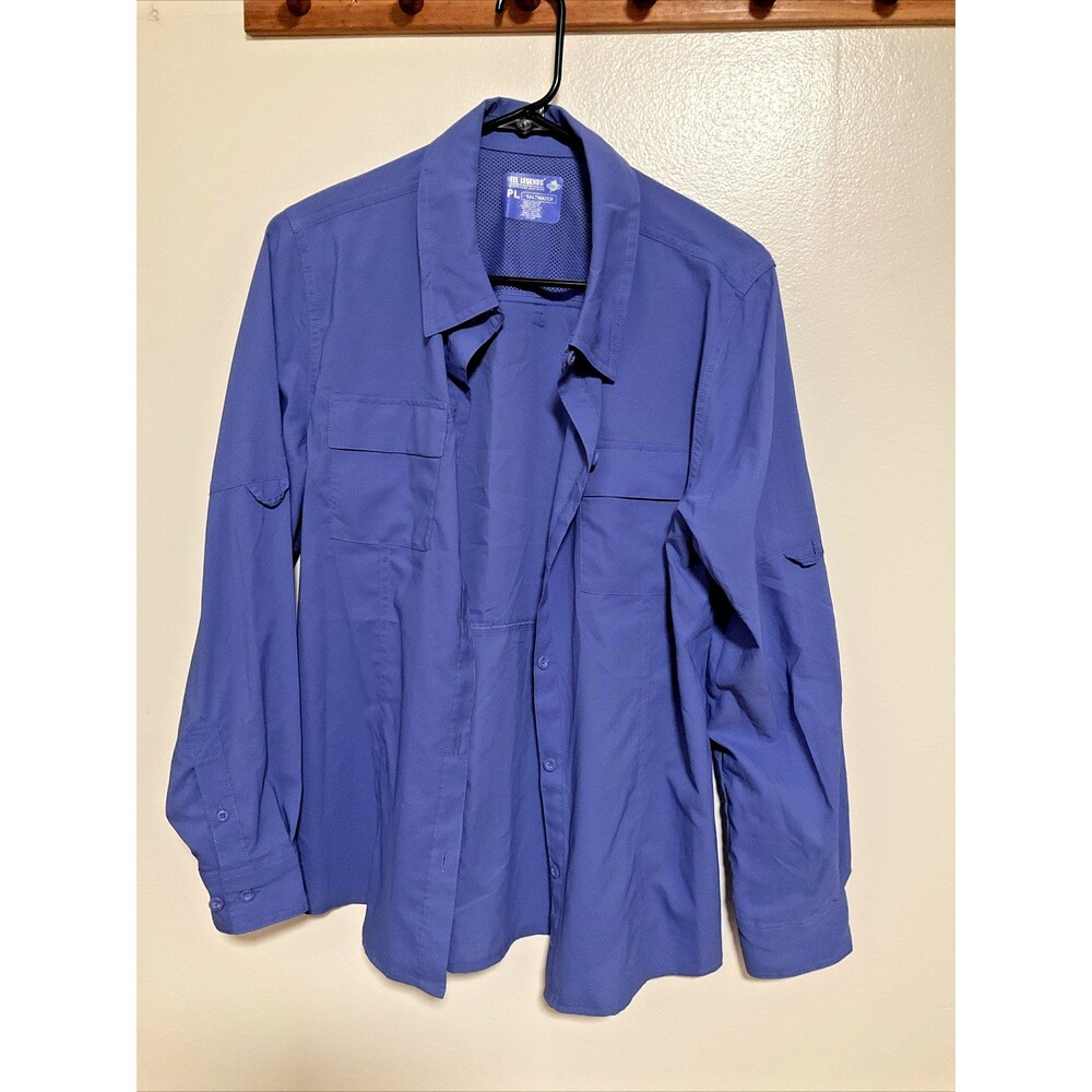 Reel Legends Women’s P l Purple Caped Button Shirt Fishing